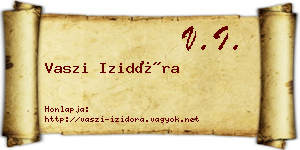 Vaszi Izidóra névjegykártya